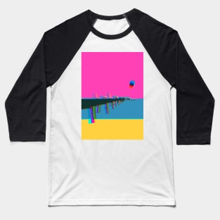 Deal in Kent, Pier, Neon Effect Silhouette Baseball T-Shirt